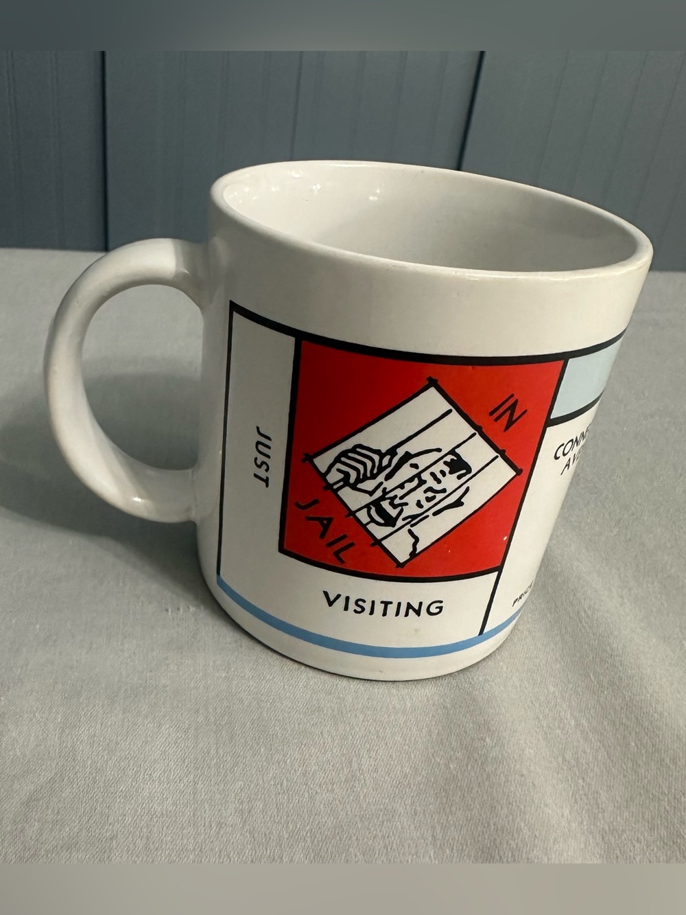 Vintage Monopoly Coffee Mug Japan Just Visiting In Jail Connecticut Vermont Ave
